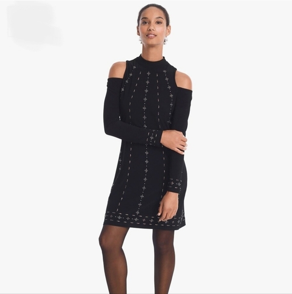 WHBM Cold Shoulder Embellished Dress Sz  S NWT MSRP $130 - Picture 1 of 10